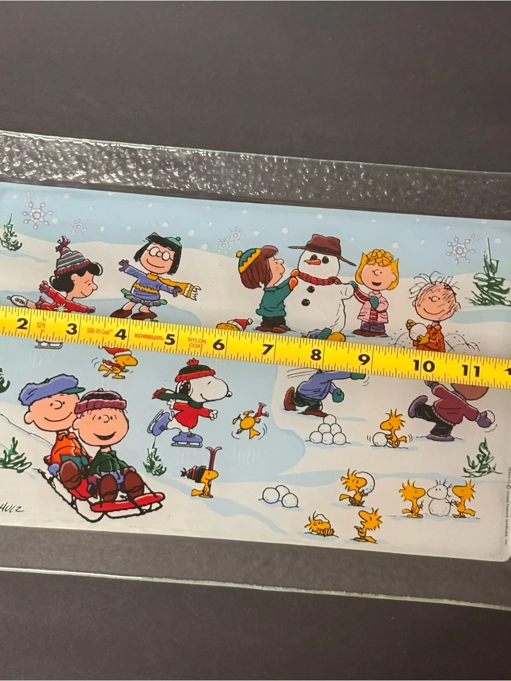 Vtg Charlie Brown Peanuts Christmas Winter Serving Platter Tray - Hallmark